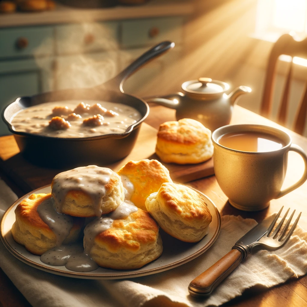 Yummy biscuits and gravy